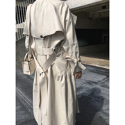 MSWU/挚爱风衣 高级博主品质感 裙摆式设计随性廓形长款风衣外套