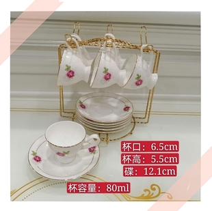 小粉玫瑰花茶杯小咖啡杯日式陶瓷杯骨瓷杯骨质瓷杯红茶绿茶杯