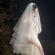 新娘结婚主婚纱头纱，超仙森系拍照道具，蓬蓬白色领证登记头纱