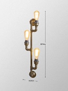仿古设计极简长条壁灯，床头灯古典简约创意酒吧，咖啡厅墙壁水管灯饰