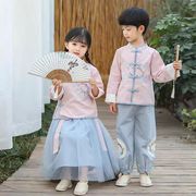 儿童汉服古装超仙春秋款纯棉演出服装女童裙子套装男童中国风唐装