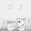 日式透明和风北极地玻璃杯子，牛奶情侣zakka耐高温咖啡杯带柄水杯