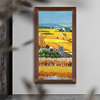 大芬村手绘油画竖版杏花，丰收田园抽象风，客厅玄关走廊卧室装饰挂画