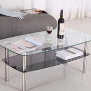 简约时尚客厅沙发边长方形钢化玻璃茶几现代小户型家用矮桌子
