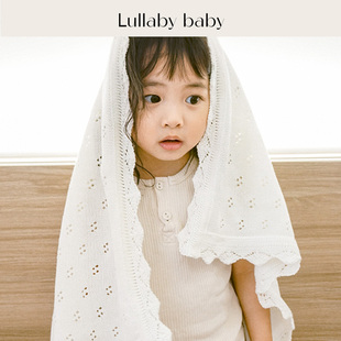 lullabybaby婴儿针织盖毯纯棉宝宝毯子新生儿包被午睡毯沙发毯子