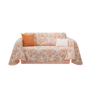 高档欧式桔色绿色沙发巾，全盖清新田园，布艺沙发垫盖布靠背巾沙发罩