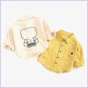 宝宝卡通秋季衬衫0-1-2-3-4岁男童休闲衬衣 婴儿纯棉秋装开衫上衣