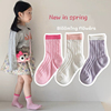 春夏季女童薄袜子儿童纯棉网孔网眼中筒长袜宝宝袜子