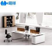 上海办公家具供应 现代简约职员办公桌4人位组合 员工办公桌
