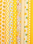黄色色系全棉斜纹印花布料diy手工纯棉面料服装家居儿童床品布料