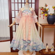 汉服女童夏季2025新款古风连衣裙小女孩国风唐装儿童春秋古装裙子