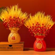 天然黄金麦穗干花大麦，花束装饰品摆件家居，金色小麦假花仿真花摆设
