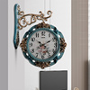 北欧轻奢双面挂钟客厅家用欧式现代拐角挂墙装饰欧式创意时尚时钟