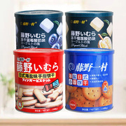 藤野一村日式小圆饼饼干罐装巧克力椰奶卷风味小吃点心零食