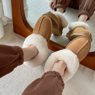 塔茨特雪地靴女冬季2023年皮毛一体，加厚保暖厚底低帮短棉鞋