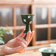 中式精致网红手工手绘铃铛花通用陶瓷茶具主人茶杯单杯品茗杯