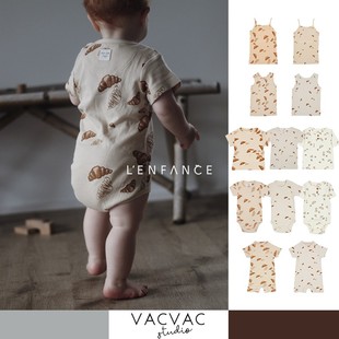 ■lenfancevacvac24ss婴童牛角，包背心(包背心)短袖包屁衣连体衣