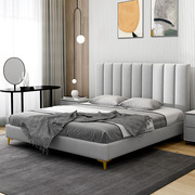 布艺床美式轻奢绒布1.8卧室双人床现代简约ins网红小户型布床1.5m