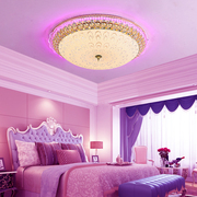 LED圆形卧室灯欧式现代水晶吸顶灯温馨简约房间客厅过道阳台灯具