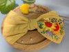 木木子原创设计纯手工刺绣向日葵蝴蝶结，发夹顶夹弹簧夹发卡