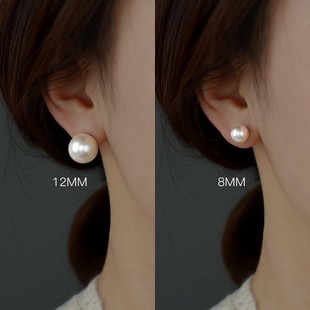 2024年潮999纯银珍珠，耳钉女气质小众设计高级感耳环耳饰