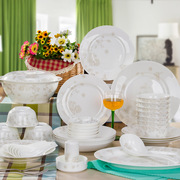 景德镇56头骨瓷餐具，碗碟套装家用日式陶瓷吃饭碗盘子创意