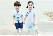 高档儿童礼服合唱服男童民，国风汉服套装女童旗袍中国风表演幼儿园