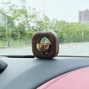 车载铃铛黄铜黑胡桃，实木质摆件中控台装饰风铃，创意新车礼物