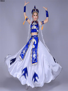 蒙古服装女款少数民族，蒙古舞蹈演出服舞台表演服大摆裙时尚aa
