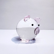水晶小猪琉璃摆件创意汽车饰品玻璃十二生肖定制可爱动物属相