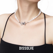 Dissolve原创设计饰品高级轻奢可拆卸蜘蛛吊坠情侣珍珠项链男女
