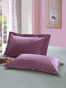 纯棉枕套紫色枕头套48x74一对装全棉纯色，枕头罩玫红色忱头外套
