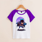 欧美动漫蝙蝠人同人短袖童装父子装儿子卡通可爱动漫英雄Q版半袖t
