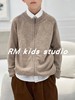 RM原创设计秋冬男女儿童宝宝羊绒羊毛驼色美拉德圆领毛衣开衫
