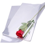 鲜花玫瑰花束打底加厚防水防尘玻璃纸花艺纯白透明塑料包装纸花纸