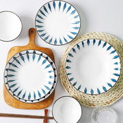 10人用日式家用陶瓷碗碟套装餐具组合碗盘碗筷创意米饭碗汤碗盘子