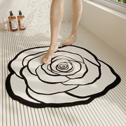 浴室防滑地垫玫瑰花异型，洗澡淋浴房老人防，摔丝圈脚垫卫生间隔水垫