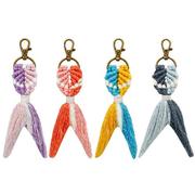 亚马逊欧美海洋风流苏钥匙扣挂件手工编织创意绳编美人鱼包包挂饰