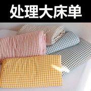 水洗棉日式格被套无印风格子被单床单日式床上用品枕套床单四件套