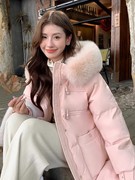 羽绒服女2023韩版中长款过膝高端奢华大毛领冬季加厚宽松外套