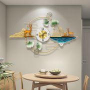 新中式创意钟表客厅时钟轻奢挂钟，挂墙钟饰银杏叶大气静音挂表装饰
