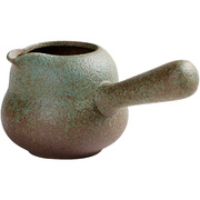 碌心中式粗陶侧把公道杯，家用复古茶海仿古功夫茶具陶瓷分茶器