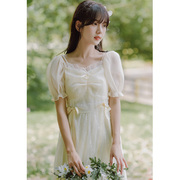 参加婚礼女装甜美伴娘服夏季超仙气质平时可穿订婚裙子清纯连衣裙