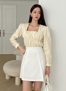 日本DHOLIC4月褶皱高腰薄款迷你半身裙短裙1570325