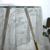 素时光法式复古镂空网纱白色玫瑰蕾丝，桌布野餐布背景，布门帘(布门帘)遮光布