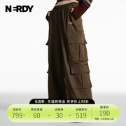 nerdy2024春季宽松休闲微喇工装裤，女长裤子潮，情侣同款裤子