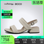 ecco爱步女鞋夏舒适(夏舒适)方跟凉鞋一字带凉鞋塑雅方头291303海外