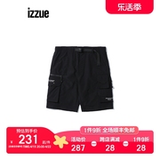 izzue男装休闲短裤夏季潮流工装风配腰带中裤6325U1G