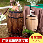 橡木桶酒桶装饰实木质啤酒桶红酒桶摆设酒庄酒吧展会婚庆酒桶道具