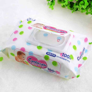 湿i巾纸婴儿手口专用带盖100抽6包一次性成人清洁通用湿纸巾